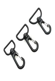 100pcslot Plastic Black Rotating Swivel Snap Hook Buckle For Weave Paracord Lanyard Backpack Webbing Carabiner9682848