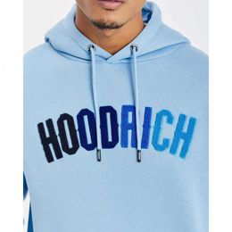 Sports Hoodrich Tracksuit Letter Towel Embroidered Winter Sweatshirt Hoodie for Men Colourful Blue Solid topsweater jacketstop loe qing