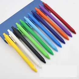 100Pcs/Lot 0.5mm Black Ink Simple Solid Candy Colour Office School Student Gel Push Rollerball Pen
