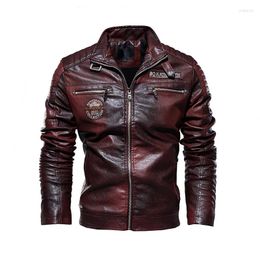Men's Jackets Autumn Winter High Quality Fashion PU Leather Jacket Motorcycle Casual Men Black Warm Windbreaker Ropa De Hombre
