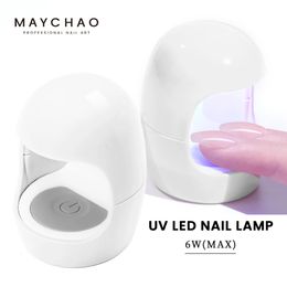 MAYCHAO Mini Nail Polish Dryer UV LED Light Nails Single Finger Art Tools Gel 16W Potherapy Machine 231226