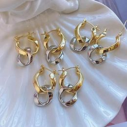 Huggie 5Pairs,Fashion simple letter o shape gold silver Brass piercing hoop stud earrings jewelry Women Wedding gift