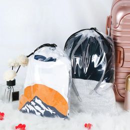 Shopping Bags Transparent Drawstring Bag Socks Underwear Clothing Packaging Travel Cosmetic Luggage Pocket Plastic Storage