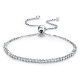 Featured Brand DEALS 925 Sterling Silver Sparkling Strand Bracelet Women Link Tennis Bracelet Silver Jewelry229J
