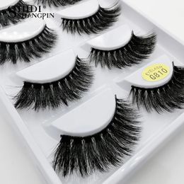 SHIDISHANGPIN 50 pairs natural long false eyelashes fluffy 3d mink lashes make up 100% cruelty free fake eyelash faux cils G810 231227