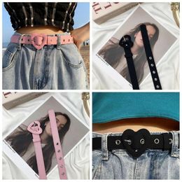Belts Denim Heart Belt Fashion Accessories Valentine's Day Gift Y2K For Dress Jeans All Match Femme Punk Waistband