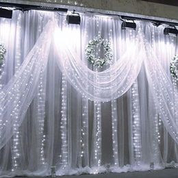 Strings New 3x6M 600 LED Window Curtain Icicle String Fairy Lights Wedding Party Decor Xmas Garland Christmas Indoor Outdoor Lighting Home