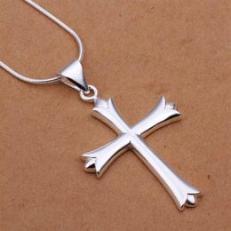 Whole- 925 Silver Necklace Fashion Sterling Silver Jewelry Cross Necklace SMTN290238p