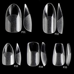 504PCS False Nails Acrylic Nail Tips Soft Gel Nail Tips Clear Nail Art Matte Underneath Fake Tips Coffin Stiletto Press On Nails 231227