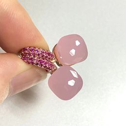 Classic Candy Colour Earrings Inlay Purple Zircon 30Colors Crystal Earrings Rose Gold Plated Fashion Jewellery For Women 231226
