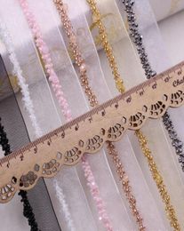 Ribbon 1YardLot Diamond Beaded Lace Trim Embroidery Fabric Fringe Silk Tassel Clothing Accessories9893714