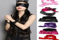 Massage Sex Unisex Blindfold Eye Satin Mask Sex Games Set Couple Love Cosplay Cover Band BDSM9150196