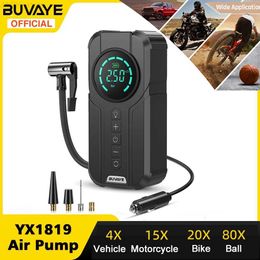 Inflatable Pump BUVAYE Car Inflator Tyre Pump Portable Car Air Compressor for Motorcycles Bicycle Boat Tyre Inflator Digital Auto InflatableL231227