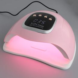 280W Pink SUN X15 MAX UV LED Nail Lamp for Manicure 66LEDsGel Polish Drying Machine with Large LCD Screeen Smart Dryer 231226