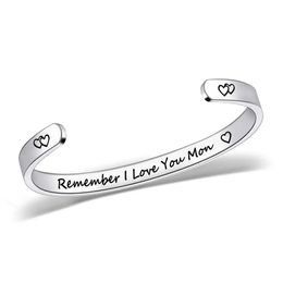 Bangle New titanium steel bracelets designer for women Mom Dad son daugger stainless steel open Cshaped lettering bracelets for love rin