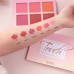 IMAGIC Blush Palette Makeup Professional Cheek Blush Pearl Orange Pigment High Quality Beauty Cosmetic Makeup Blushes 6 Colours 231227