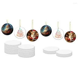 Dinnerware Sublimated Ceramic Decor Blank 7.6Cm Round Double Sided Printed White Handmade DIY Home Bulk