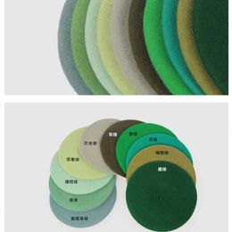 Green Colour Wool Beret Japanese hat Retro Painter Hat Bud Autum Winter Vintage Caps Keep Warm Cute Casual Women 231226