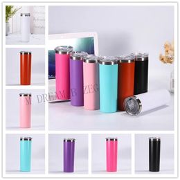 Mugs 20oz Stainless Steel Skinny Tumbler With Seal Lids Vacuum Insulated Cups Water Bottle Beer Coffee Mug Car Cups