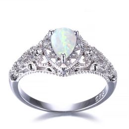 5 Pcs Luckyshine s925 Sterling Silver Women Opal Rings Blue White Natural Mystic Rainbow Topaz Wedding Engagemen Rings #7-10274j