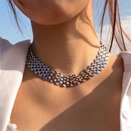 Pendant Necklaces Exaggerated Cuban Chain Necklace For Women Trendy Punk Metal Style Irregular Neckchain Choker Fashion Jewellery Hip Rock