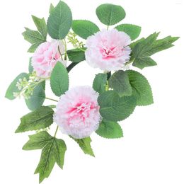 Candle Holders Romantic Garland Holder Ornament Silk Flower Wedding Decorations For Ceremony