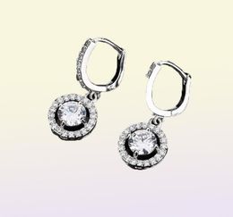Latest Round Drop Shaped White Gold Colour Plated Vintage Hoop Earrings for Women Wedding Party Accessories Jewellery Gift8071118