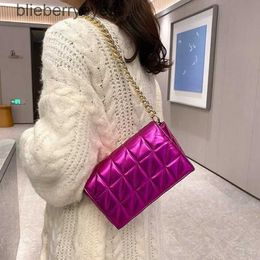 Shoulder Bags Fashion 2023 New Woman Quilted for Women Shiny Gold Handbag Metal Chain Small Single Bagblieberryeyes