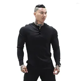 Men's T Shirts 2023 Muscle Brothers Men Spring And Autumn Sports Leisure Stretch Long Sleeve T-shirt