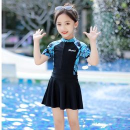 set Conservative Short Sleeve Swimming Suit With Skirt Two Piece Girls Swimwear Kids 2021 Teenage Swimsuit Mallio De Bain Fille