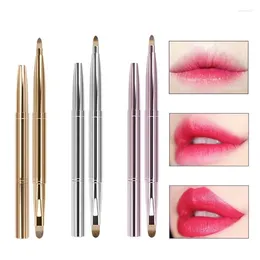 Makeup Brushes Retractable Lip Brush Lipstick Gloss Dual Use Eyeshadow Beauty Tools With Protect Cap 1pcs