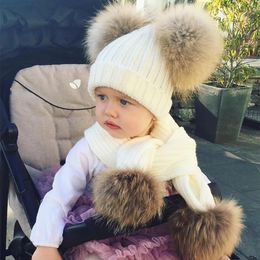 Hats Autumn Winter Newest Mother And Children Matching Beanies Baby Kids Warm Knitted Hats Teenager Girls Raccoon Wool Ball Beanies Sca