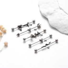 Industrial Surgical Stainless Steel Straight Barbell Helix Ear Bar Ball Cartilage Earring Stud 1.2 Screw Love Snake Ear Bridge Piercing Piercing Body Jewellery