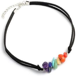 7 Chakra Stone Choker Energy Healing Crystal Yoga Chokers Necklace Handmade Multilayer Bracelet Jewellery Necklaces for Women Girls259B