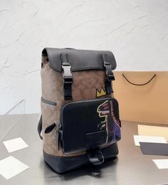 designer bag fashion women/men designer backpack travel tote bag Classic letter printed coated parquet top quality leather satchel backpack schoolbag 002#