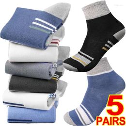 Men's Socks 1-5Pairs Men Sport Autumn Winter Breathable Deodorant Cotton Middle Tube Colour Blocking Casual Business