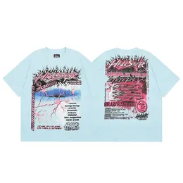 Мужские футболки, летняя футболка Hellstar Neuron Tour, мужская и женская футболка с коротким рукавом, футболка большого размера с принтом