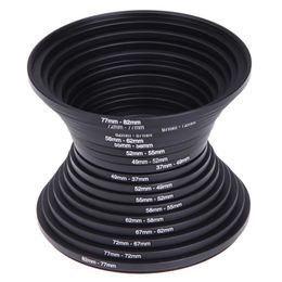 100 18pcs Camera Lens Filter Step Up Down Ring Adapter For all camera DSLR 231226