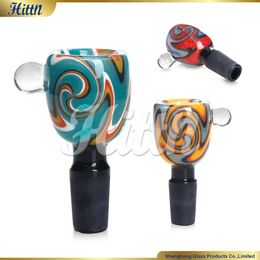 14mm Bong Bowl Smoking Accessories Pyrex Glass Bowl Wig Wag Bowl for Glass Bong Water Pipe Dab Rig Mixed Colours