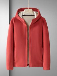 Winter Basic Thick Warm Hoodie Men Zip Up Polar Fleece Sweatshirts 7XL 8XL Plus Size Solid Casual Thermal Hoody Jacket 231227