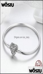 Link Chain Bracelets Jewelry Wostu Genuine 925 Sterling Sier Tree Of Life Charm Bracelet Bangle For Women Fit Original Brand Diy B6077124