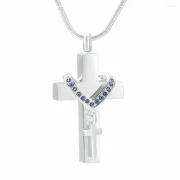 Pendant Necklaces Hold Crystal Collar Cross Stainless Steel Cremation Jewellery Memorial Urn Necklace Ashes Keepsakes For Women