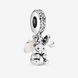 100% 925 Sterling Silver Baby Teddy Bear Dangle Charms Fit Original European Charm Bracelet Fashion Women Wedding Engagement Jewel289L