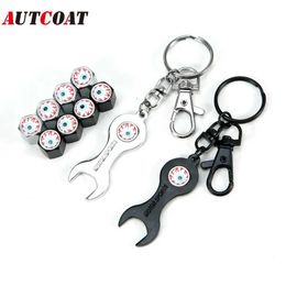 Set Eyeball Style Antitheft Emblem Auto Car Wheel Tyre Air Valve Caps With Wrench Keychain Zinc Alloy Stem Dust Cover