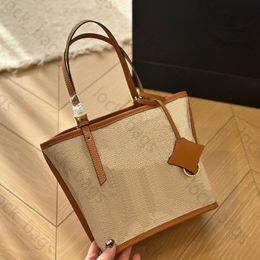 brown khaki designer tote bag large capacity travel shopping bag womens luxurys handbags weekend totes bags woman brand handbag woven shoulder bag knitting bags