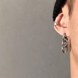 Dangle & Chandelier Stainless Steel Earrings For Men And Women Simple Hiphop Metal Thick Chain Rapstar Cool Boy Gift 2021307F