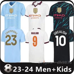 2023 2024 DE BRUYNE HAALAND DOKU Soccer Jerseys FODEN GREALISH MAHREZ MANs cities football shirt BERNARDO PHILLIPS RODRIGO 23 24 YTIC NAM Men kids kit Equipment 16-4XL