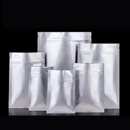 Matte Resealable bag Aluminum Foil Zip Lock Package Pouch 200pcs/lot Food Storage Bag Tea Snacks Long Term Packaging Mylar Foil Bag Akv Skqs