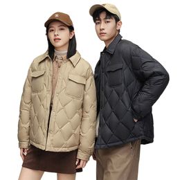 90 white duck down winter trendy men's down jacket, lightweight and cold resistant, warm and stylish for couples to wear