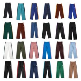 SS Needles Butterfly Embroidered Men's and Women's Same Style Colourful Stripe Ribbon 1 1 High Quality Casual Sports Pants 231226